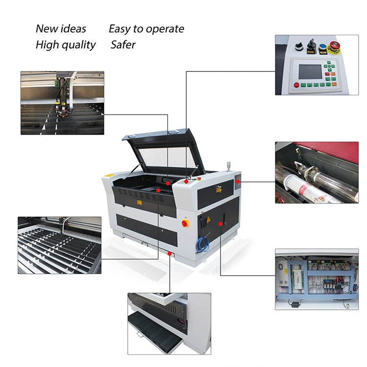 Wood Acrylic Glass Paper Zing Laser Cutter 9060 1390 CNC Laser Cutting Machine Efr Reci 60W 80W 100W 130W CO2 Laser Cutting Engraving Machine with WiFi Control