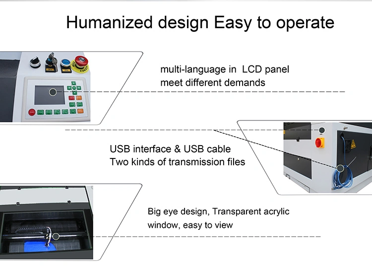 Wood Acrylic Glass Paper Zing Laser Cutter 9060 1390 CNC Laser Cutting Machine Efr Reci 60W 80W 100W 130W CO2 Laser Cutting Engraving Machine with WiFi Control